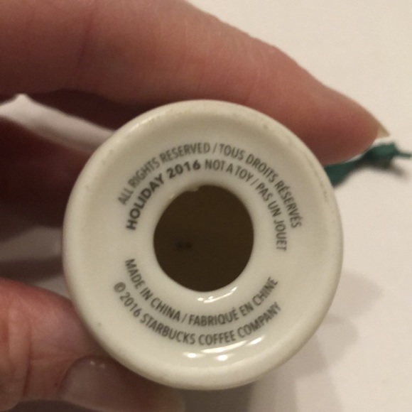 2016 Starbucks Holiday Ornament Coffee Tea Spices Ceramic 2 1/2 inches - Picture 3 of 4